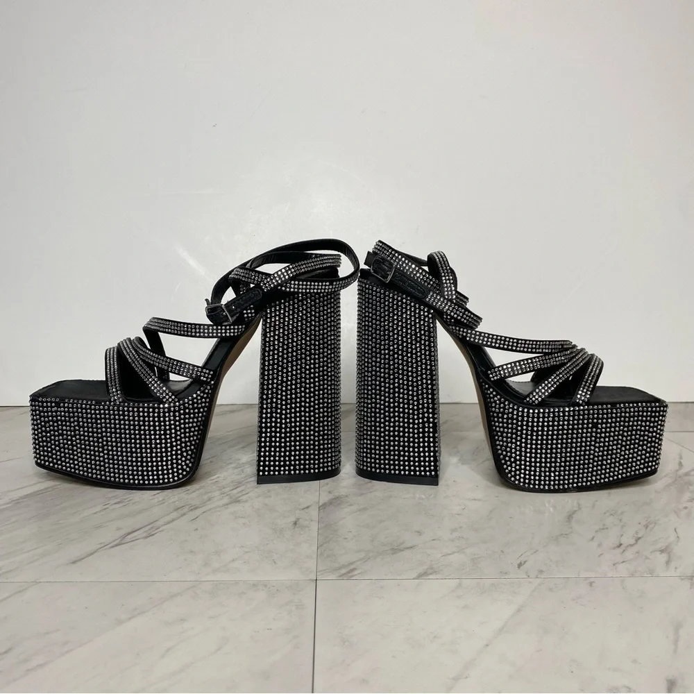 Steve Madden Cocktails Rhinestone Platform Heeled Sandal 7M